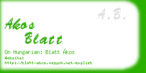 akos blatt business card