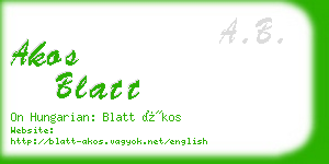 akos blatt business card